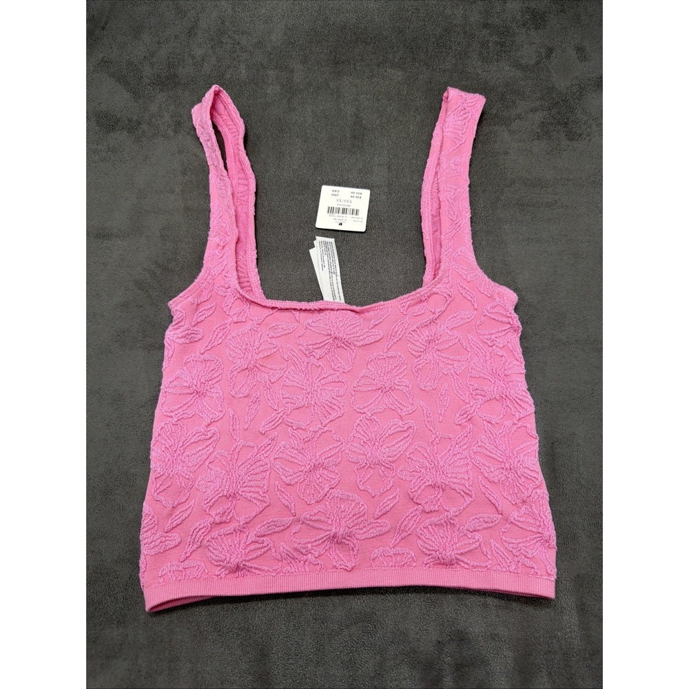 Anthropologie The Hannah Seamless Textured Tank Top In Rose Size XXS-XS